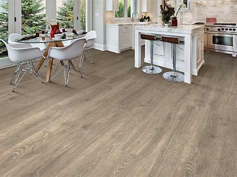 Kitchen showcasing wooden flooring